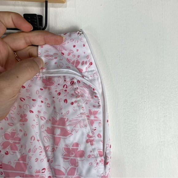 Adidas ClimaCool Floral Print Tennis Golf Athletic Skirt Skort Pink White Size 8 - Picture 2 of 5